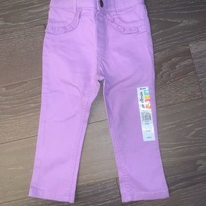 Straight leg, purple pants.